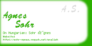 agnes sohr business card